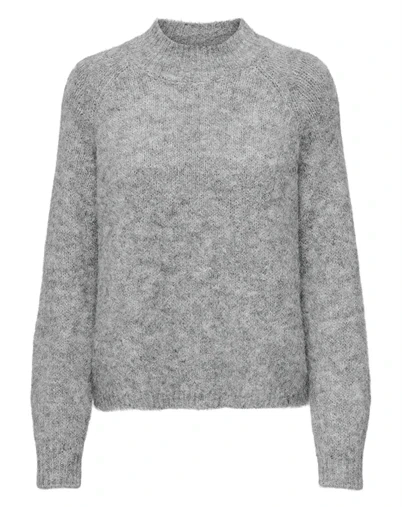 JDY - JDYZoey Life HN Raglan Strik - Light Grey Melange